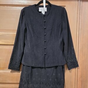 Sarah Elizabeth Black Embroidered Suit